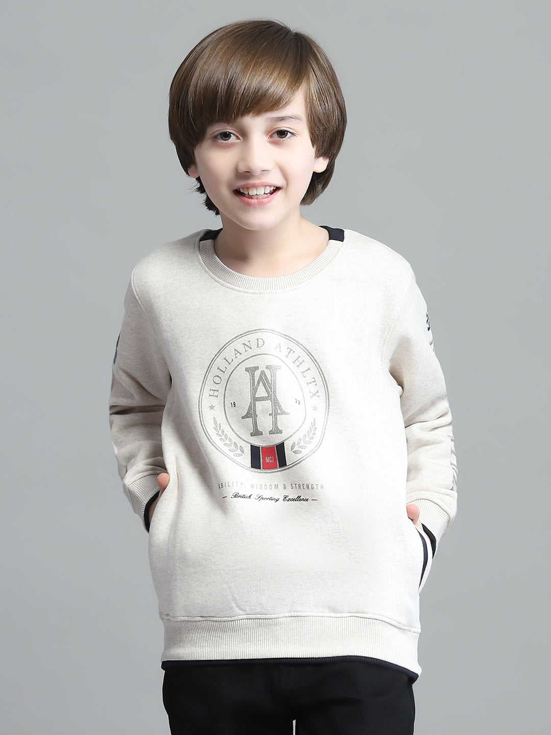 Monte Carlo Boy Regular Fit Beige Sweatshirt 4-5 Years бежевый