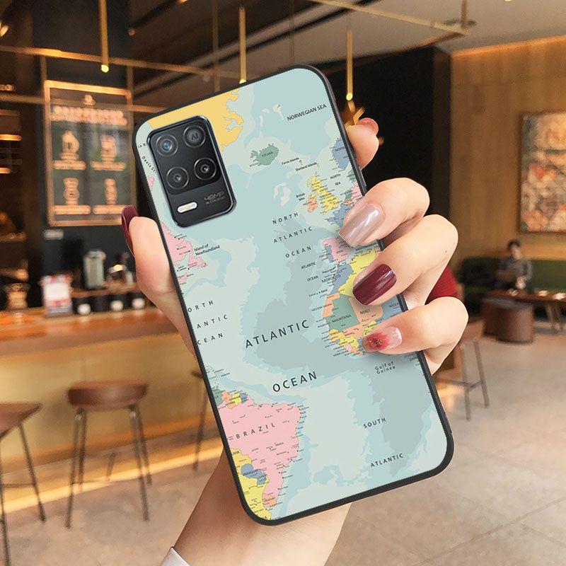 Funda Travelling World Map Travel Plans Phone Cover For Oppo Realme 8Pro 6PRO 6i 7pro 9i 9pro C11 C21 C25Y C25S C3 Q3S XT Cases