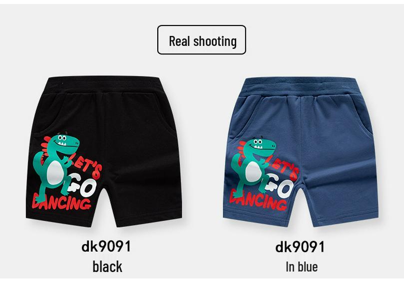 2025 Summer Boys' Dinosaur Cartoon Mid-Length Shorts - Korean Style Baby Clothing