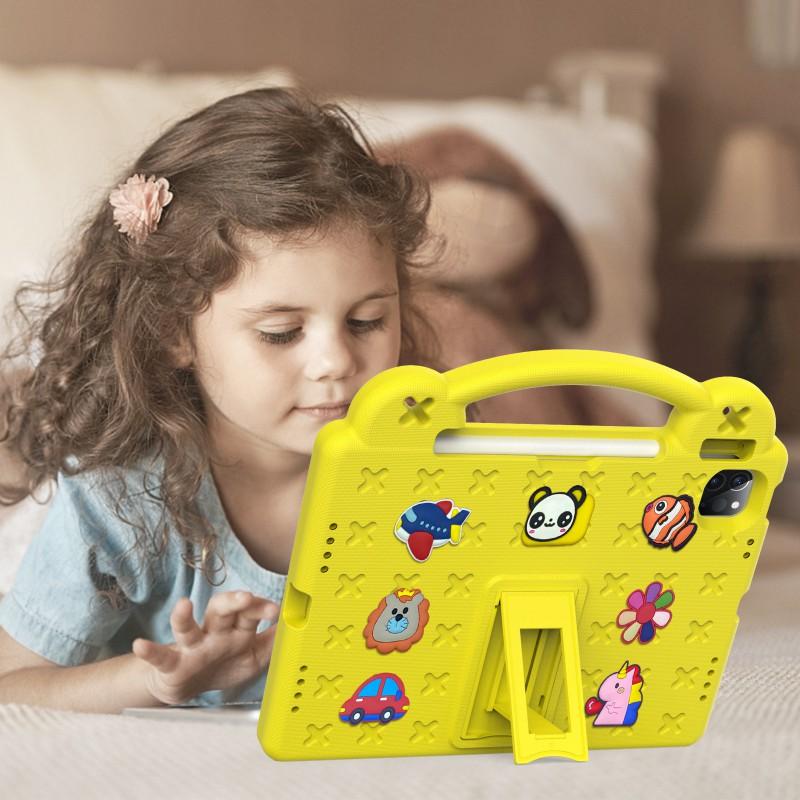 IPad 10th Gen 10.9 Inch Cartoon Bear Tablet Case With Handle Stand Pen Slot DIY Customizable Flip Cover Shockproof Plastic