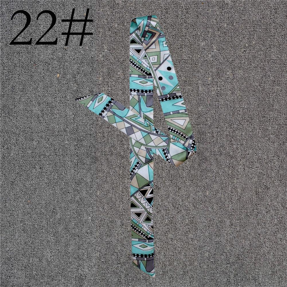 Fashion Color Printing Long Silk Scarf Women Ribbon Neckerchief Print 4cm Thin Narrow Scarves Bag Hair Band Ribbon Headscarve