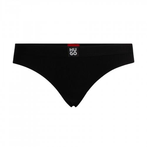 Hugo Womens/Ladies Stacked Logo Ribbed Thong