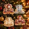 New 2D Flat Goat Hanging Ornament Set Shining Acrylic Goat Pendant Artificial Rhinestone Simulation Keychain Holiday Party Decor