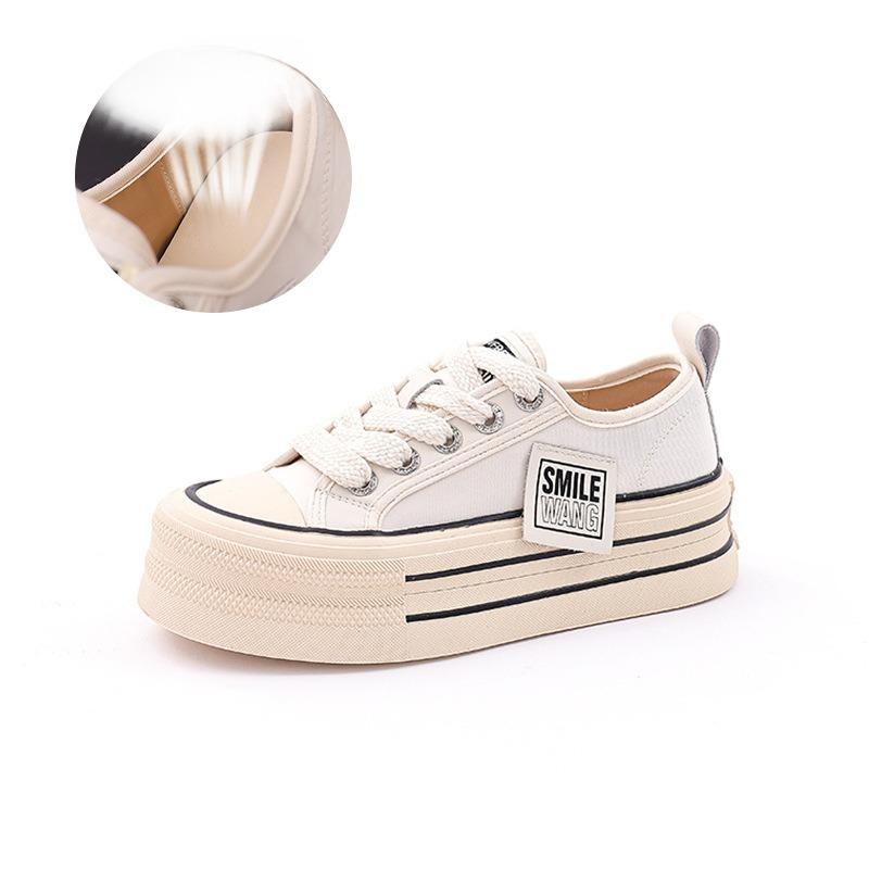 Genuine leather women's shoes heightening thick bottom small white shoes women's models casual hundred shoes women's single shoes