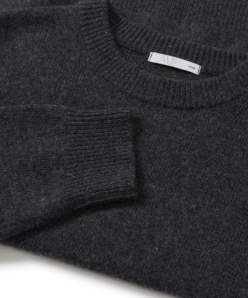 WEST GRAND BOULEVARD Semi-Over Wool Blended Knit Charcoal