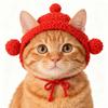 Refined Elastic Pet Cosplay Headwear Handmade Craft Winter Dog Cap Cat Knitted Hat  Pets Wearing