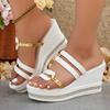 Fashion Women's Wedges Sandals Sexy Open Toe Women Shoes Luxury Platform Slippers Shiny High Heels Women Beach Shoes Sandalias De Mujer