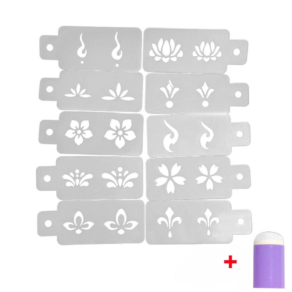 Forehead Face Makeup Template No Repeat Body Art Painting Stencil Children 10pcs B