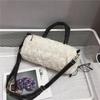Korean version fur shoulder bag for women monochromatic oblique cross-body bag small square shoulder bag