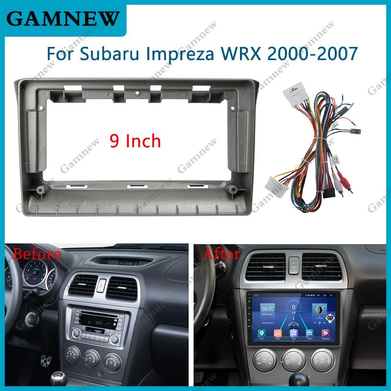 9 Inch Car Frame Fascia Adapter Canbus Box Decoder Android Radio Audio Dash Fitting Panel Kit For Subaru Impreza WRX 2000-2007