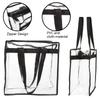2/4Pcs Large Capacity Clear Tote Bags Multipurpose Clear Lunch Bag with Zipper Flexible Transparent Shoulder Bag for Work School
