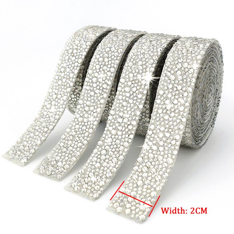 

10Yard Rhinestone Ribbons Silver Sparkling Crystal Diamond Roll Self Adhesive DIY Arts Crafts Wedding Party Gift Decoration Wrap 10Yard