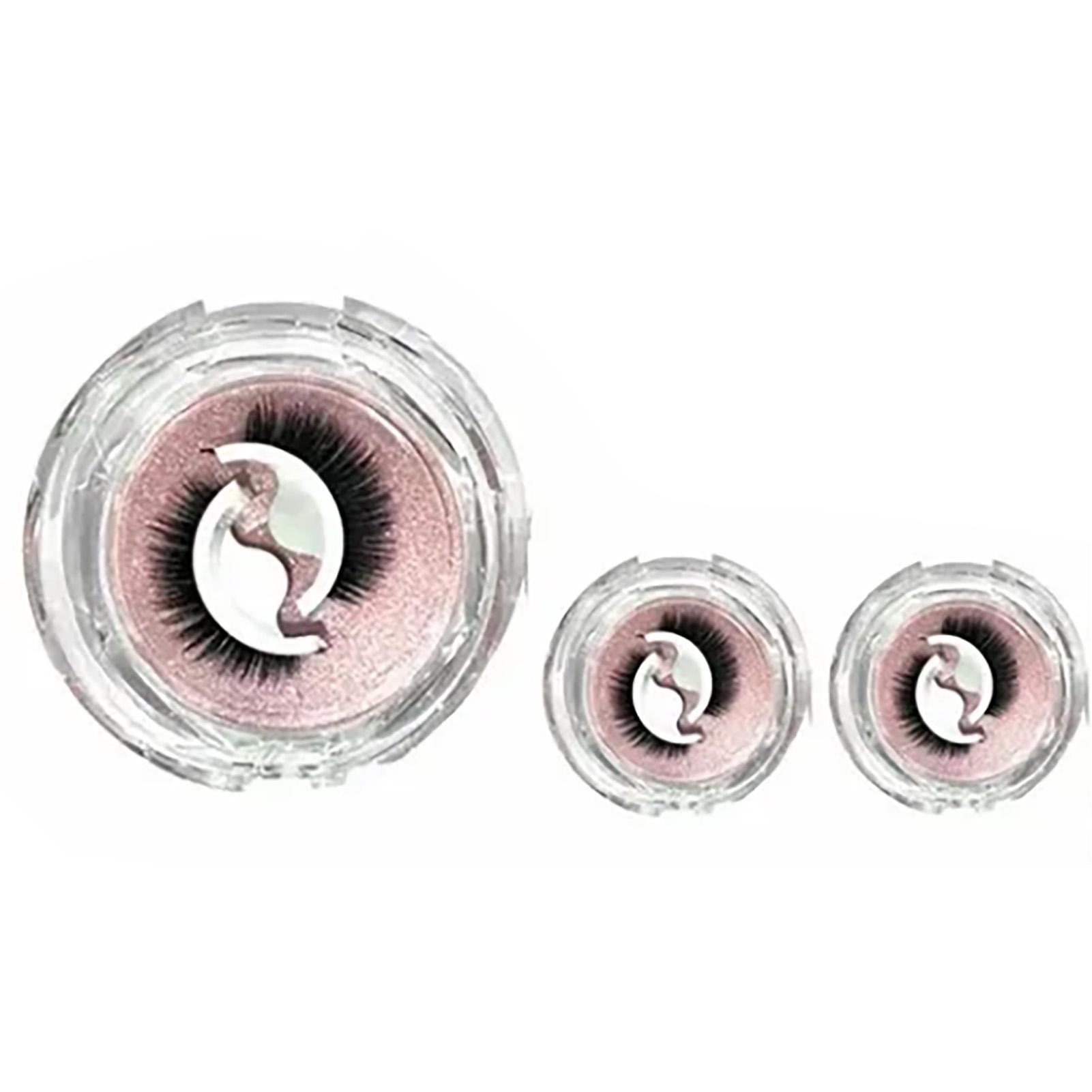 

3 Pairs False Eyelashes Self Adhesive Reusable Thick Curly Fake Eyelashes with Storage Boxes