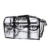 Clear PVC Makeup Bag with 4 External Pockets Tissue Hole Transparent PVC Toiletry Bag for Home Travel Use
