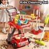 Kids Cleaning Toy Set Housekeeping Electric Vacuum Cleaner Tool Girls Pretend House Play Toys Broom and Mop Set for Kids Gift