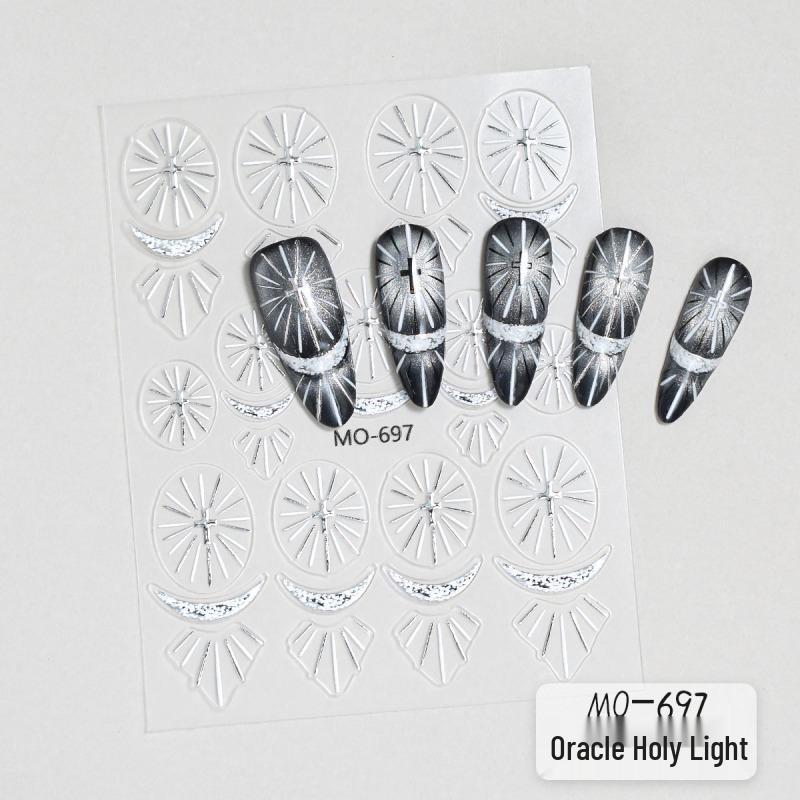 Наклейки для ногтей Oracle Holy Light - Ретро-стиль, Вдохновленные Douyin, Салонные эксклюзивные украшения для ногтей, Носимые и стильные ornaments.