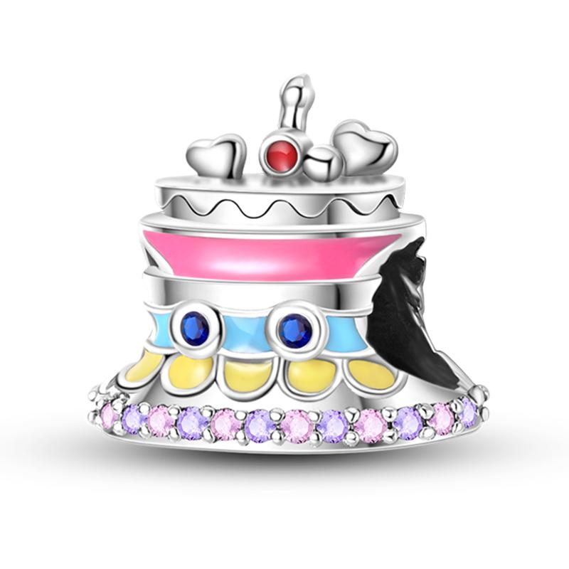 Fits Pan Braceletscopper Charms Color Strawberry Cherry Blueberries Fruit Sweet Original Diy Jewelry Birthday Fine Gifts