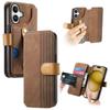 Wallet Case for iPhone 16 - Leather/PU, Brown, With Stand