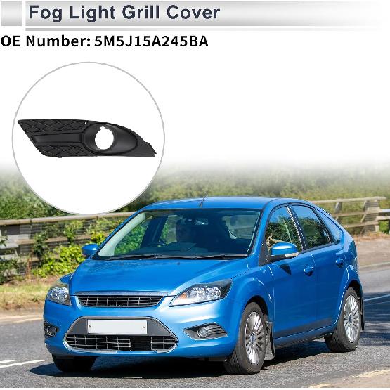 Front Left Fog Light Grill for Ford Focus 2007-2008 Front Lower Bumper Fog Light Cover Inserts No.5M5J15A245BA ABS 1 Pc