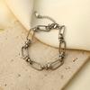 Trend Accessories Fashion Stainless Steel Bracelet Hollow Round Versatile Titanium Steel Light Luxury Women'S Jewelry