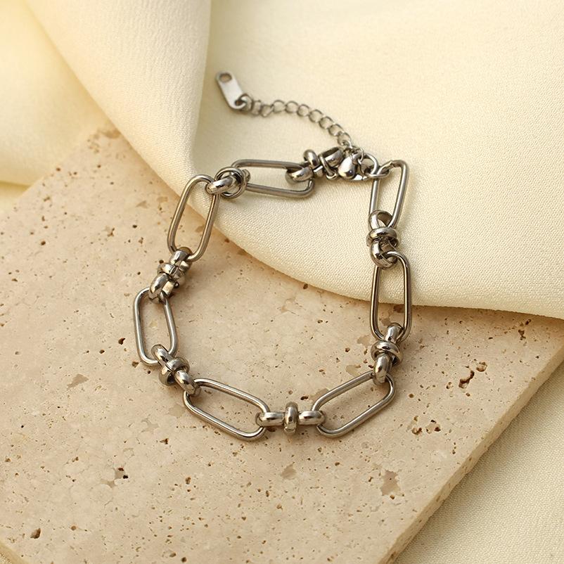Trend Accessories Fashion Stainless Steel Bracelet Hollow Round Versatile Titanium Steel Light Luxury Women'S Jewelry