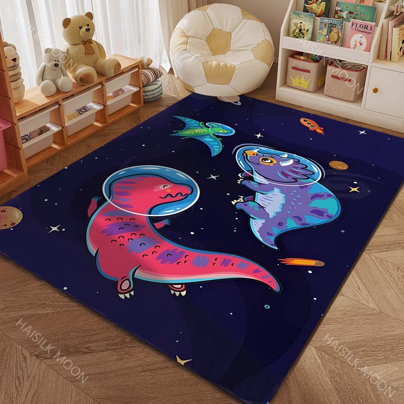 Cute Dinosaur World Cartoon Print Carpet for Living Room Bedroom Sofa Doormat Home Decor Area Rug Non-slip Floor Mat for Gifts