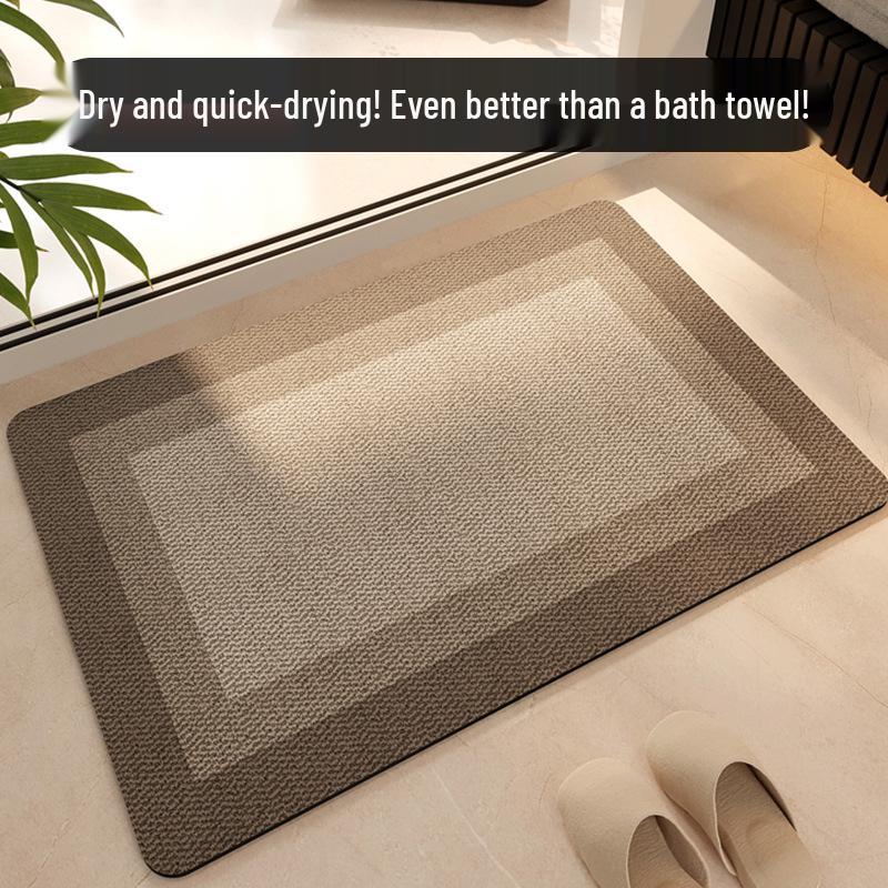 Moderne minimalistische schnelltrocknende Badematte aus Kieselgur – Wasserabsorbierend, schmutzabweisend, rutschfest, leicht zu reinigen