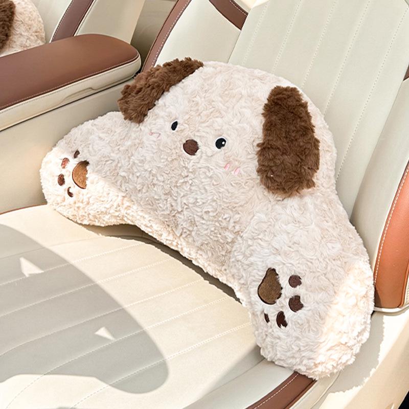 Plush Cartoon Car Neck and Lumbar Support Cushion