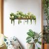 Green Plant Wall Stickers, Realistic Pothos Leaves Hanging Basket Plant Stickers, Decorative Wall Decals, Peel & Stick Wall Sticker
