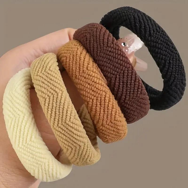 20Pcs High Elastic Hair Rope for Whoen Polychrome Bold Hair Band Thick Seamless Ponytail Rope Rubber Band Daily Hair Accessories