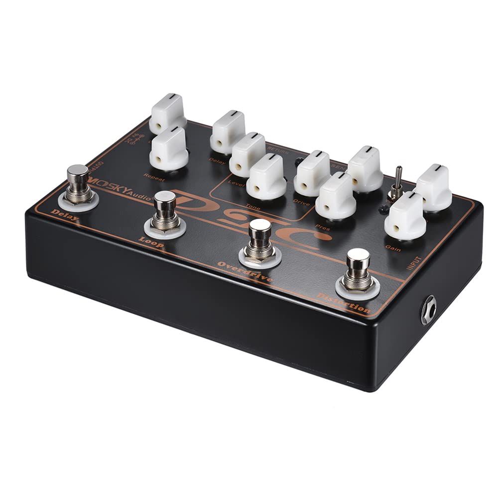 Sunydog DTC Electric Guitar Effects Distortion Overdrive Loop Delay 4-in-1 Pedal + + +