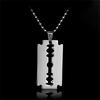 Stainless Steel Blade Razor Necklaces Gothic Punk Men Jewelry Sliver Color Metal Pendant Necklace Hiphop Accessories