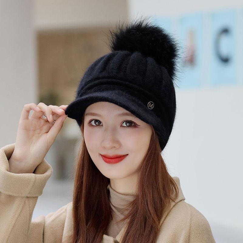 

Шапка Женская Осенне-зимняя Флисовая Утепленная Шапка с Защитой Ушей Велосипедная Шапка с Утиным Козырьком Вязаная Шерстяная Шапка one size