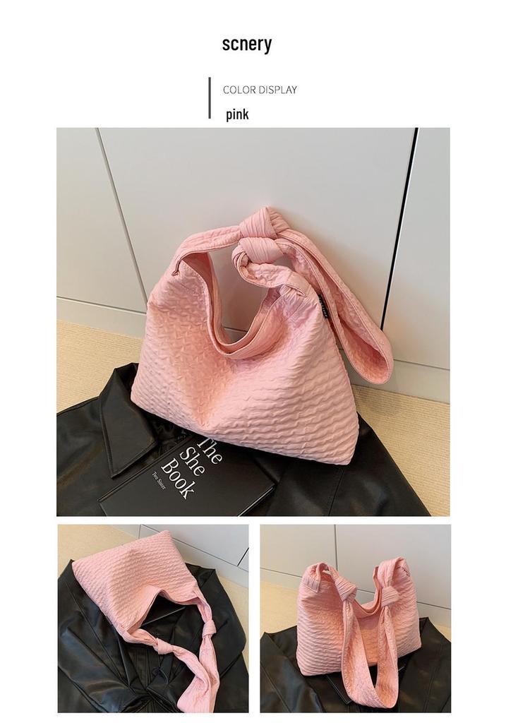 2026 Summer Stylish Large Capacity Women's Tote Bag - Gentle Texture, Plain Color, Shoulder/Handheld