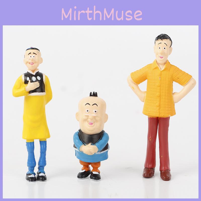 Nostalgic Old Master Q Toy Model Figurine Set With Three Colorful Pvc Characters