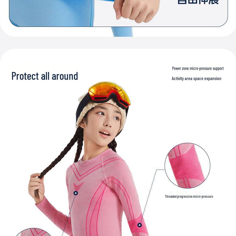 Kids' Quick-Dry Ski Base Layer: Warm, Moisture-Wicking Sports Suit for Boys & Girls