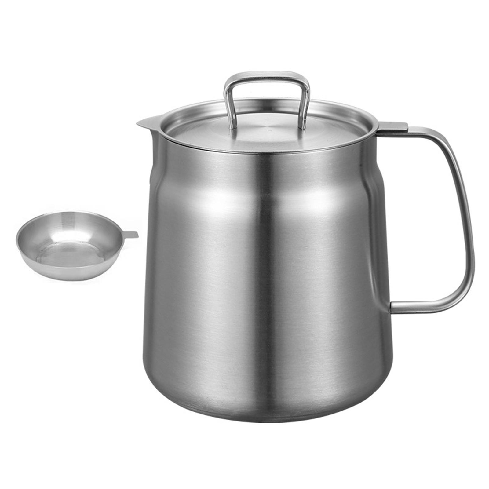 

Контейнер для масляного фильтра из нержавеющей стали, герметичный, легкоочищаемый, резервуар для хранения масла, кухонные принадлежности 2L