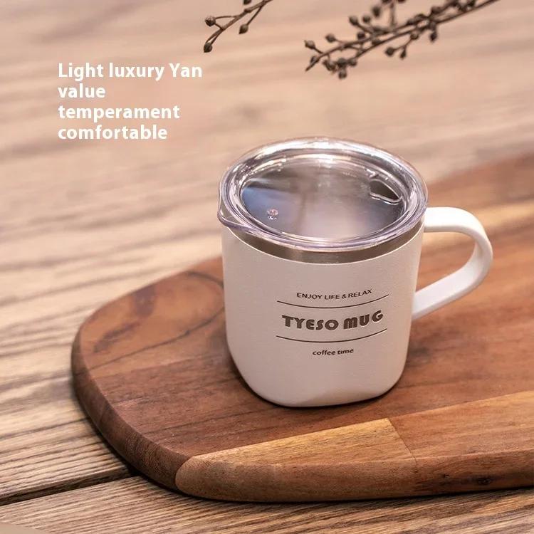 Tyeso Stainless Steel Travel Mug with Lid Insulated Coffee Cup for Office Home Trendy Design On-the-Go Workplace Use