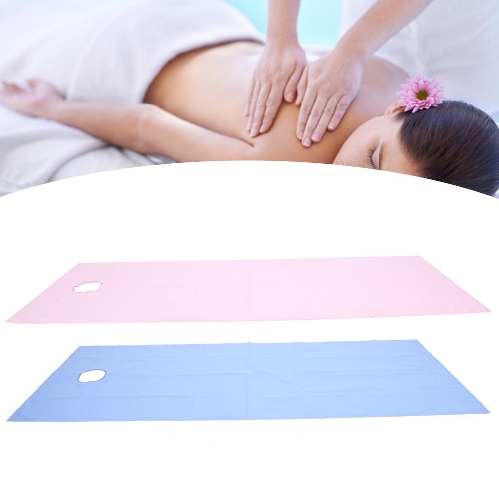 Buty Salon Bed Sheet Waterproof Oil Proof   Bed Cover with Face Brth Hole(Pink +Dark Coffee )