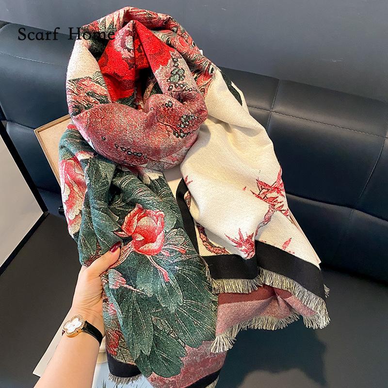 

Высококачественные роскошные кашемировые шарфы, утолщенный теплый шейный шарф для женщин