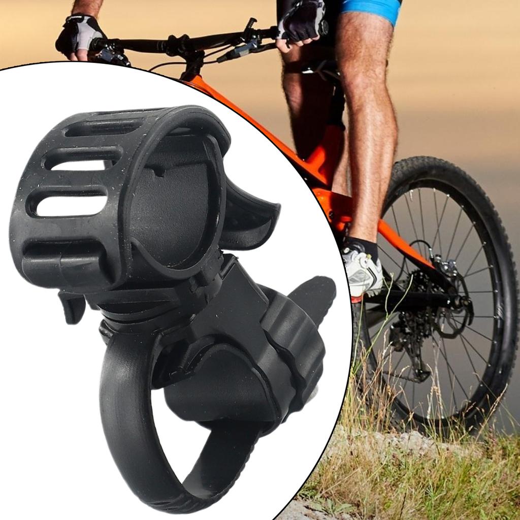 Bicycle Handlebar Light Bracket 360 Degree Rotatable Bike Lamp Holder LED Flashlight Plastic Clip Cycling Headlight Pump Stand
