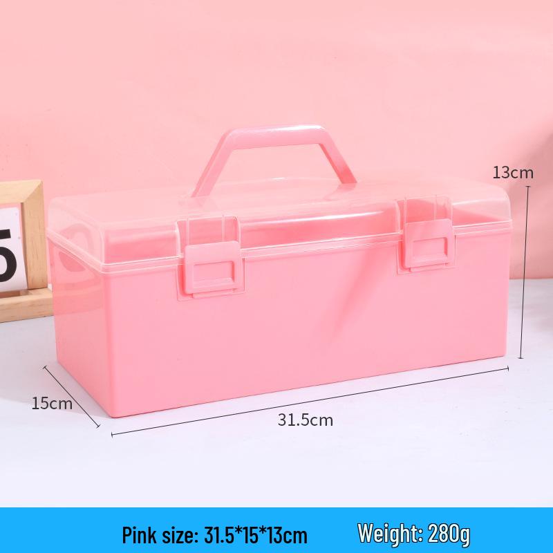 235 Art Calligraphy Tool Box - Portable Plastic Storage for Large and Small Brushes
