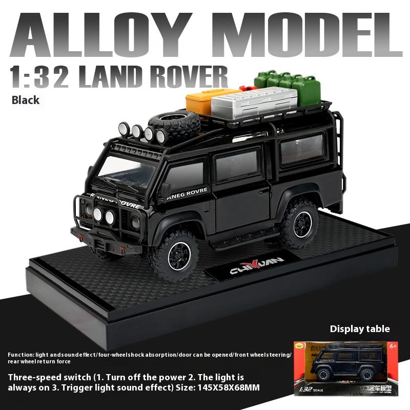 With Base 1/32 Land Rover Defender Off-Road Vehicle Die-cast Metal Camper Van Model Children's Toy Car Boy Gift Ornaments