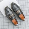 Loafers Small Leather Shoes Men's Dress Business Casual Shoes Platform British One-Pedal Globe Men's Shoes