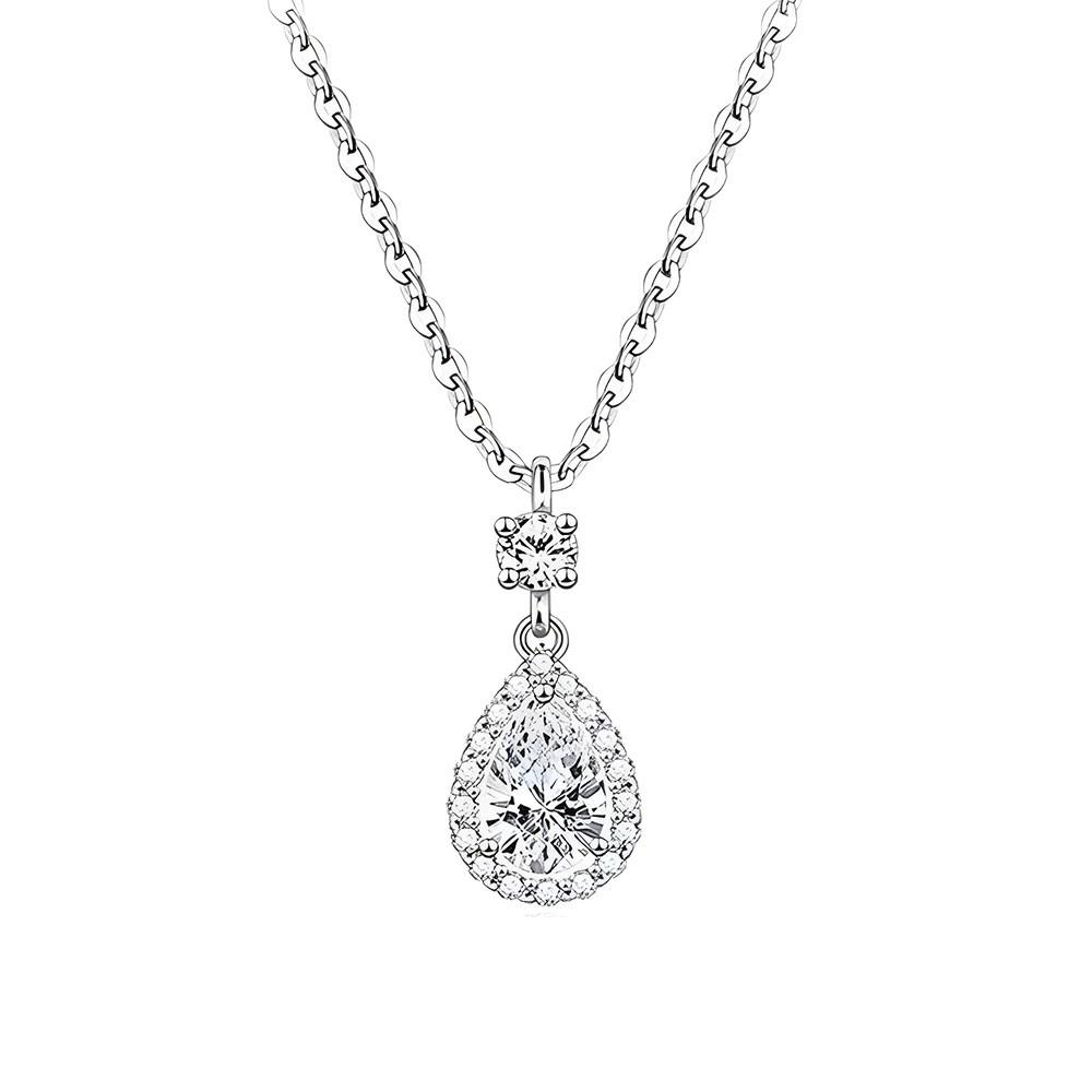 Elegant Zircon Water Drop Necklace: Women's Luxury Clavicle Chain Pendant with High-End Design