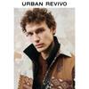 UR Men's 2025 Spring Color Block Jacquard Lapel Shirt