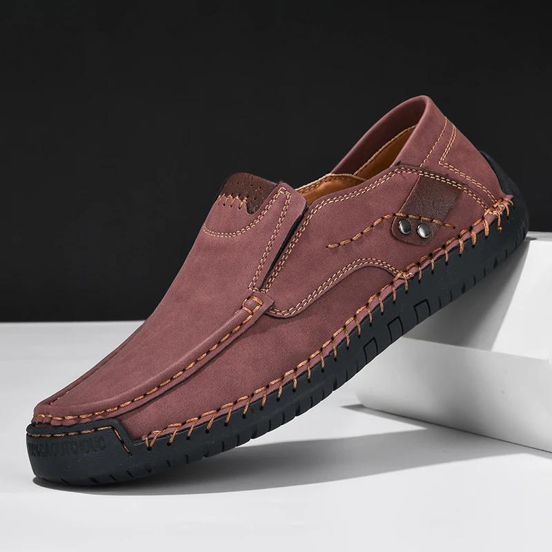 New Soft Men Loafers Slip On Leather Casual Shoes For Men Plus Size 39-48 Flats Sneakers Handmade Design  Shoes
