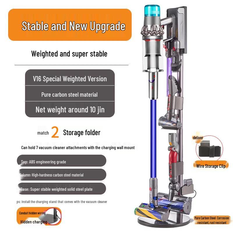 Dyson Vacuum Cleaner Storage Rack: Punch-Free Bracket for V7, V8, V10, V11, V12, 15G, G5 Models