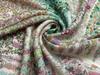 Monet's Garden Silk Wool Scarf - Double-Sided Mulberry Shawl for Autumn/Winter