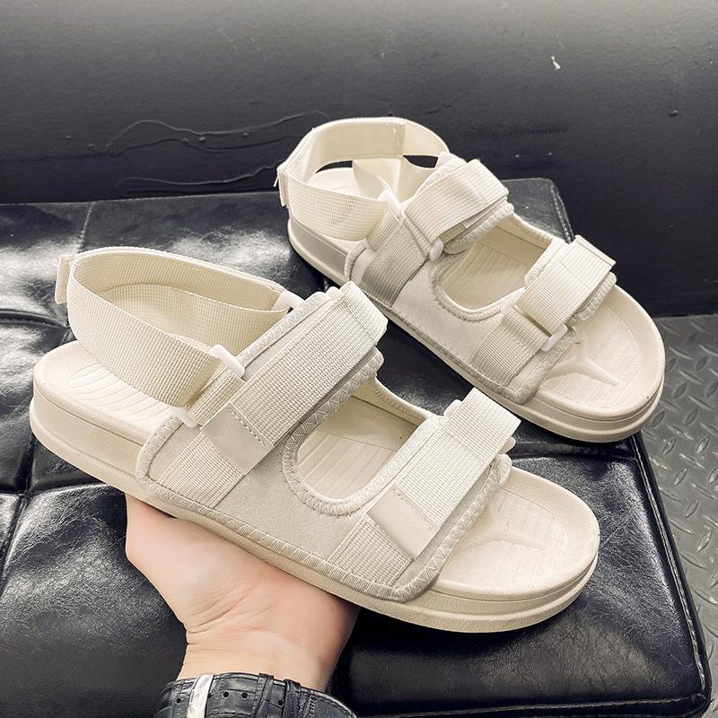 

Мужские летние сандалии 2025 - Нескользящие шлепанцы на мягкой подошве для улицы, Унисекс сандалии для вождения и пляжа для ходьбы 35-36 бежевый